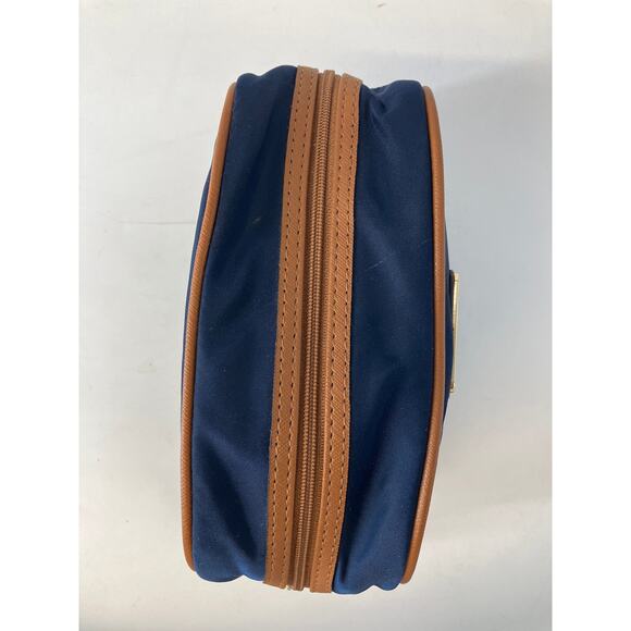 MICHAEL KORS, SMALL NAVY BLUE NYLON BROWN TRIM POUCH - Picture 6 of 16